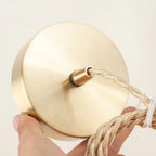 Retro Glass Pendant Lamp with Crystal and Brass Finish