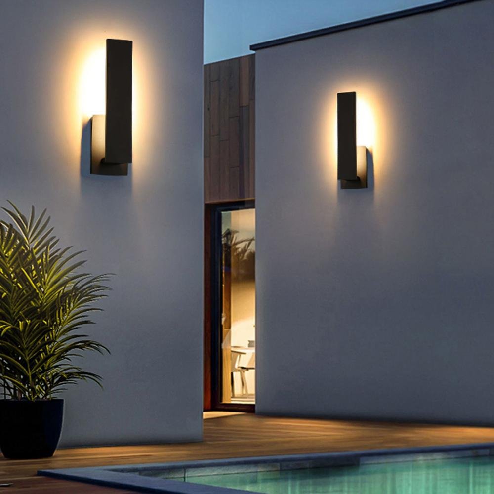 Waterproof Rectangle Black LED Outdoor Wall Sconces