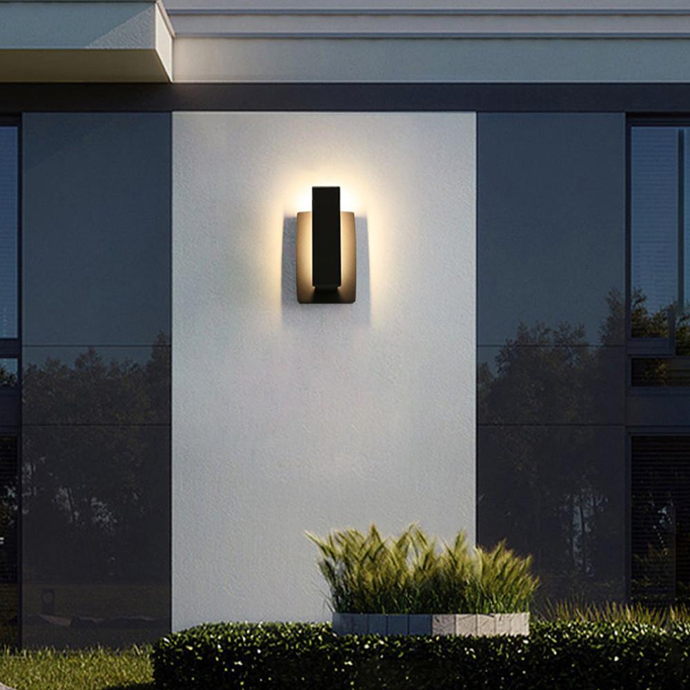Waterproof Rectangle Black LED Outdoor Wall Sconces