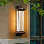 Waterproof Retro Striped Glass Solar Wall Lights