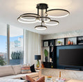Modern LED chandelier with rings – ceiling lamp with a geometric shape